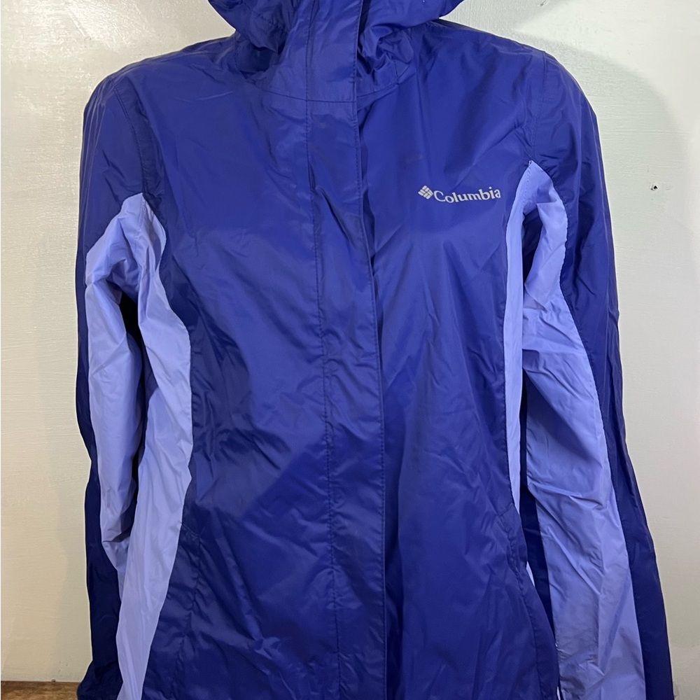 As is Columbia W-XS weatherproof jacket purple and blue outdoor sports hiking - Picture 2 of 9